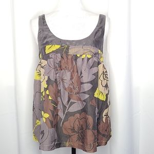Sleeveless Floral Silk Blend Top